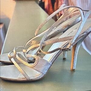 Elegant Silver Strappy Heels
